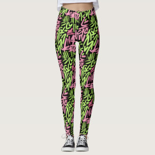 Graffiti mönster leggings