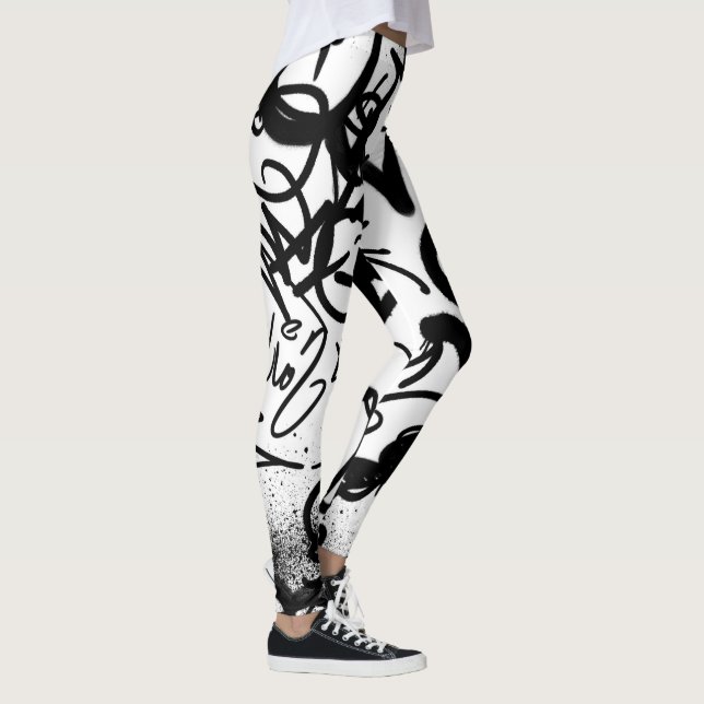 Graffiti Mönster Leggings (Höger)