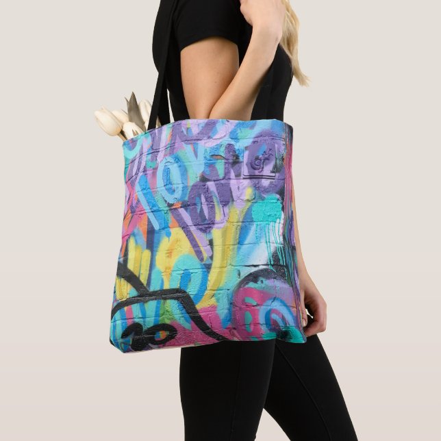 Graffiti Mönster Tote Bag Tygkasse (Närbild)