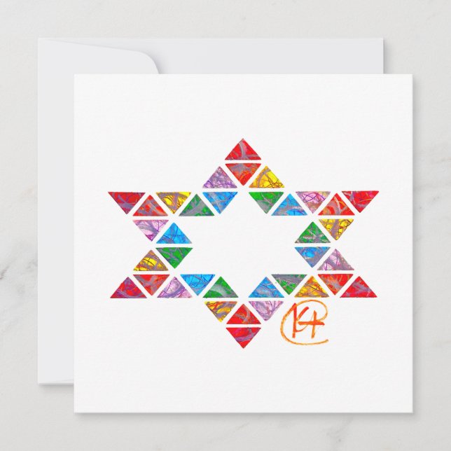 Graffiti Mosaic Jewish Star Art Julkort (Framsida)