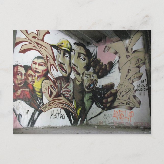 Graffiti: Mostar (Herzégovine) - Vykort (Framsida)