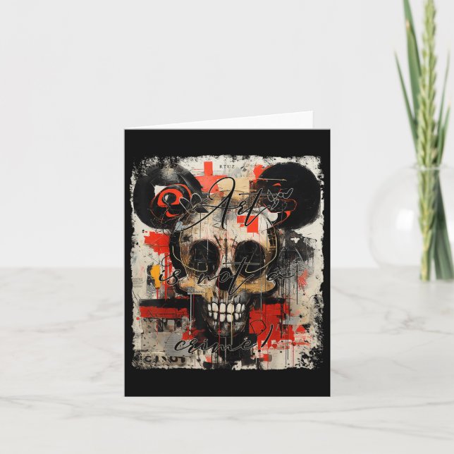 Graffiti Mouse Head Biker Skull Tattoo Horror Skul Kort (Framsida)