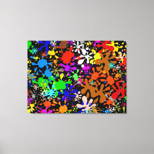 Graffiti Multi Paint Splatter Tapet Design Canvastryck