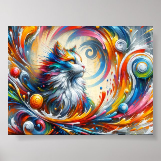 graffiti mural av en katt med poster (Framsidan)