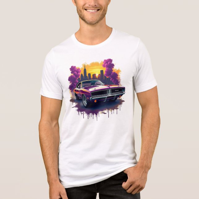Graffiti Muscle Car T Shirt (Framsida)