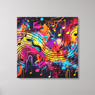 Graffiti Musik noter Canvas Art