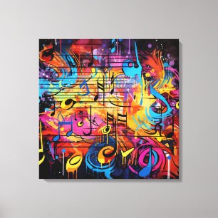 Graffiti Musik noter Canvas Art