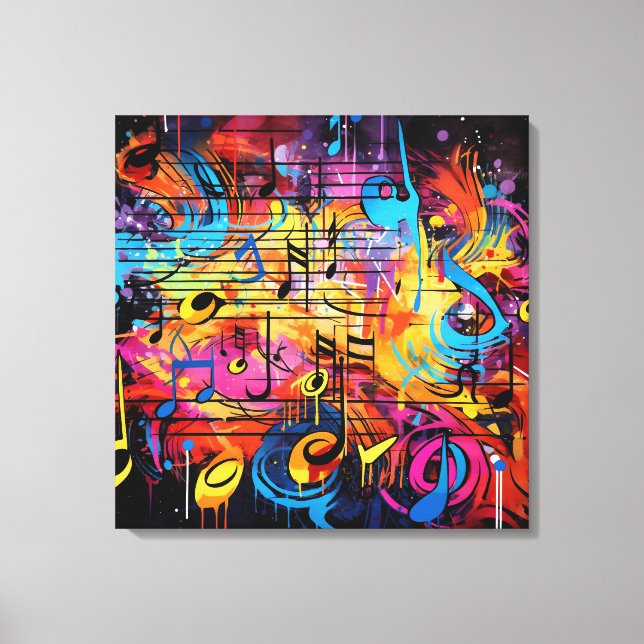 Graffiti Musik noter Canvas Art (Framsida)