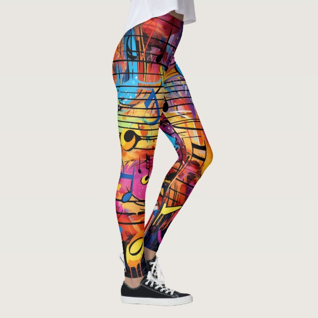 Graffiti Musik noter Leggings (Höger)