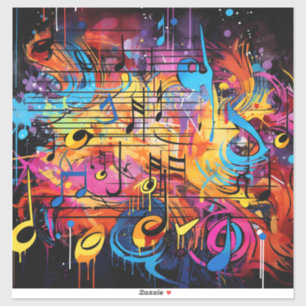 Graffiti Musik noter Vinyl Sticker Klistermärken