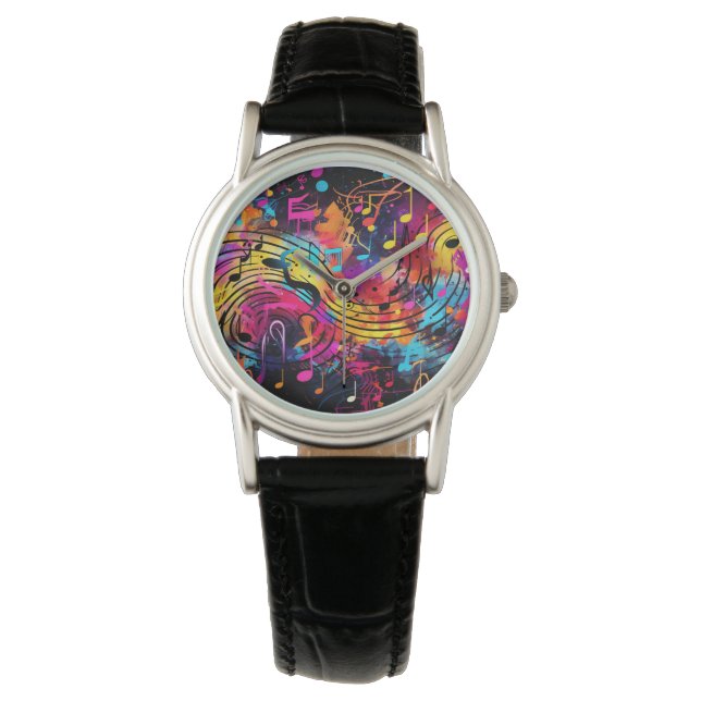 Graffiti Musik noter Watch Armbandsur (Framsida)
