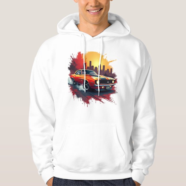 Graffiti Muskelbil Hoodie (Framsida)