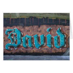 Graffiti Namn bricka: David Hälsningskort