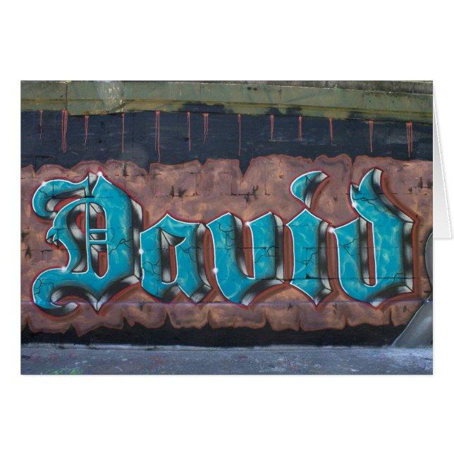 Graffiti Namn bricka: David Hälsningskort (Framsidan Horizontal)