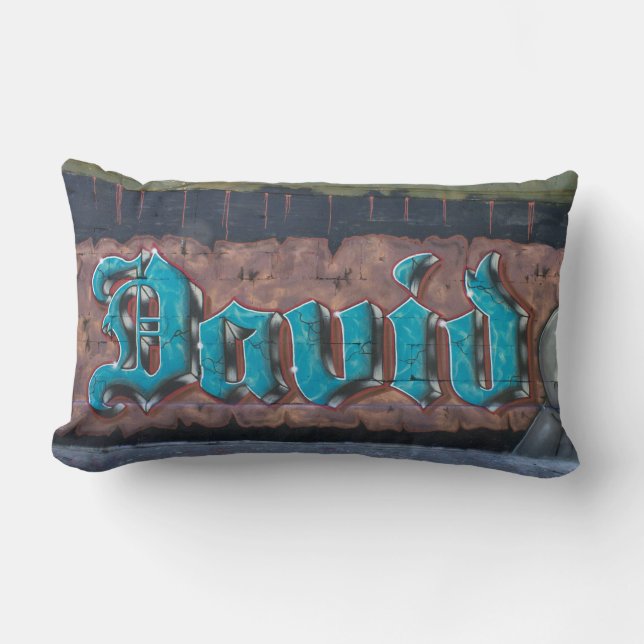 Graffiti Namn bricka: David Lumbarkudde (Framsida)