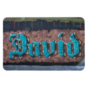 Graffiti Namn bricka: David Magnet