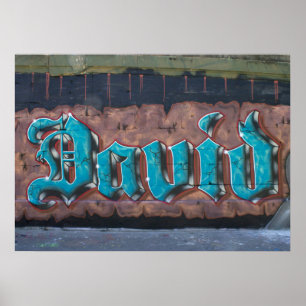 Graffiti Namn bricka: David Poster
