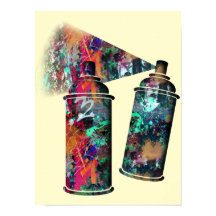 Graffiti och Paint Splatter Spray Cans
