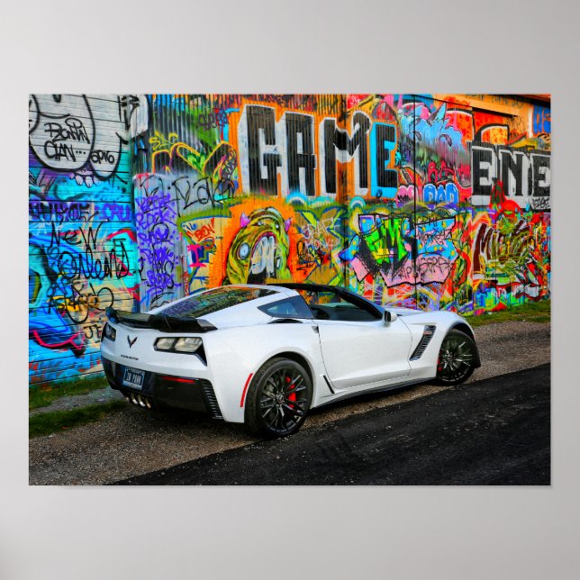 Graffiti och Z06 Corvette Poster (Framsidan)
