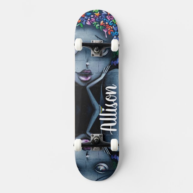 Graffiti Odd Girl Mini Skateboard Bräda 18,5 Cm (Framsida)