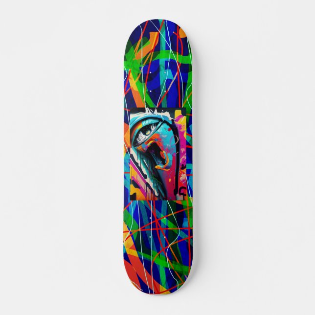 Graffiti Öga, 7 3/4-tums Skateboard Deck (Framsida)
