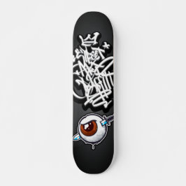 Graffiti öga dagger mini skateboard bräda 18,5 cm