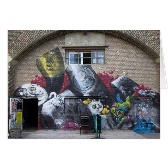Graffiti on Stadtbahnbogen, Wien Österreich Hälsningskort (Framsidan Horizontal)