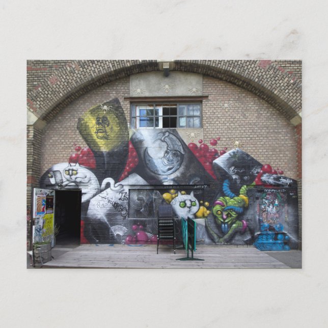 Graffiti on Stadtbahnbogen, Wien Österreich Vykort (Framsida)