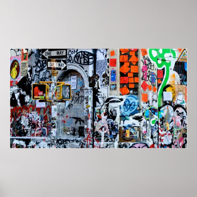 Graffiti One Way Street Poster (Framsidan)