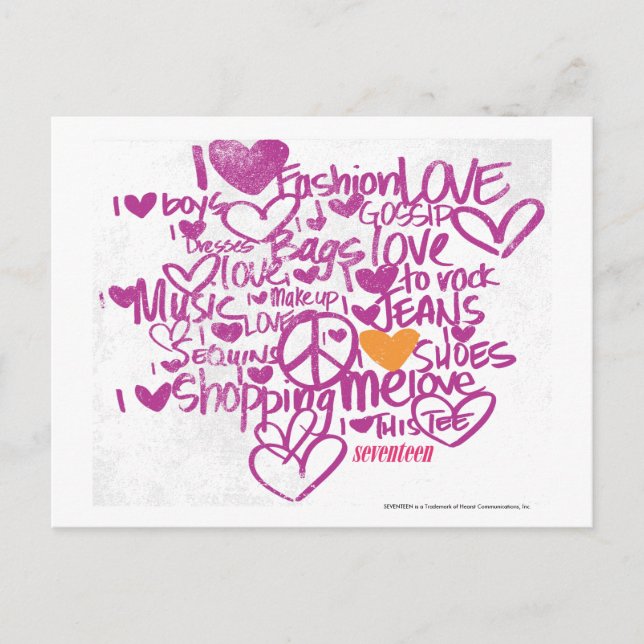 Graffiti Orange/Lila Vykort (Framsida)