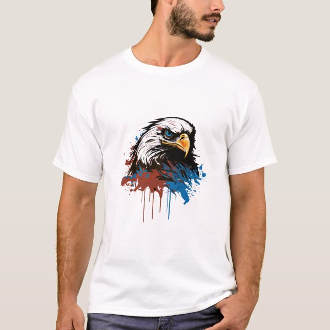 Graffiti Paint Eagle Bird Kreativ Art Painting T Shirt (Framsida)