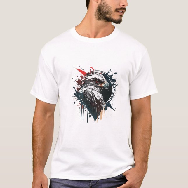 Graffiti Paint Eagle Bird Kreativ Art Painting T Shirt (Framsida)