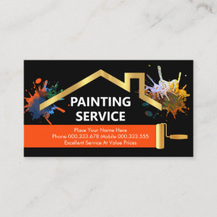 Graffiti Paint Splatter Guld Home Brush Visitkort