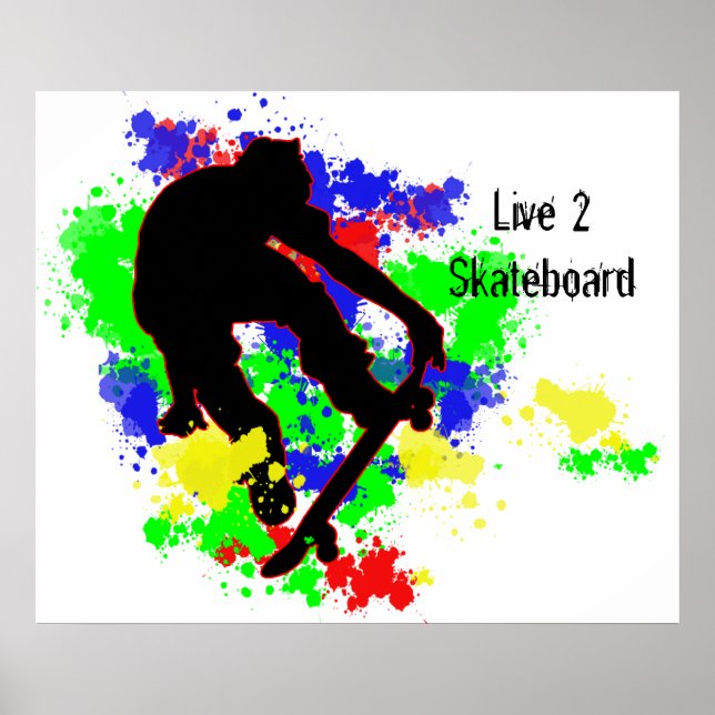 Graffiti Paint Splotches Skater Poster (Framsidan)