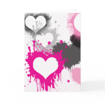 Graffiti Paint Stänk Heart Valentine Day Card