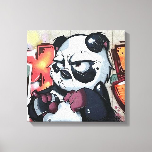Graffiti Panda Bear Canvastryck (Framsida)