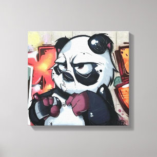 Graffiti Panda Björn Canvastryck