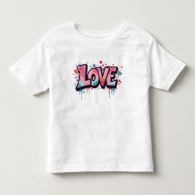 Graffiti Pastel Kärlek Bomb T Shirt (Framsida)