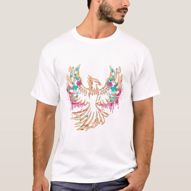 "Graffiti Phoenix Stigning" T Shirt (Framsida)