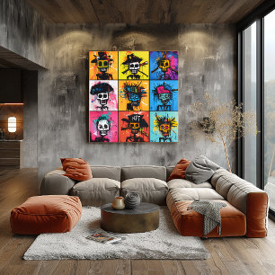 Graffiti Pirat och NFT-figurer Djärv Urban grid Poster