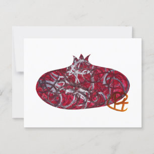 Graffiti Pomegranate Minimalist Art Vykort