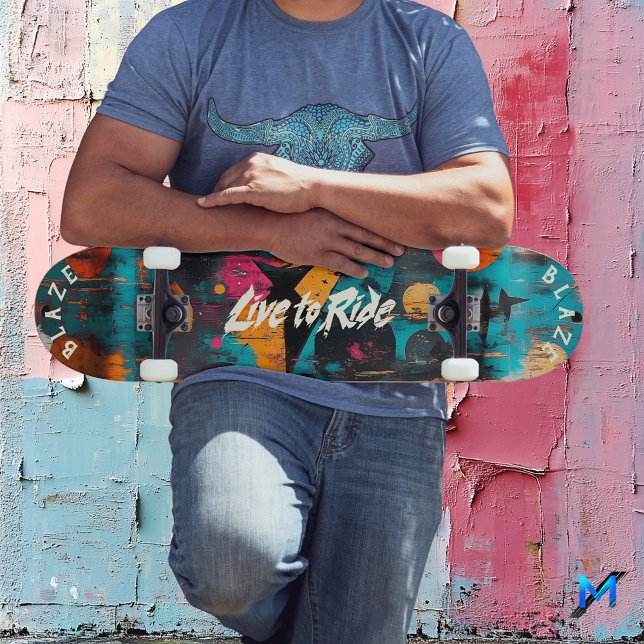 Graffiti Pop Art Skateboard - Live to Ride Motto (Skapare uppladdad)