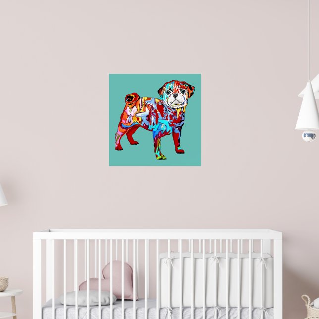 Graffiti pug hund poster (Barnkammare 2)