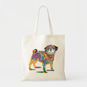 Graffiti pug hund tote tygkasse
