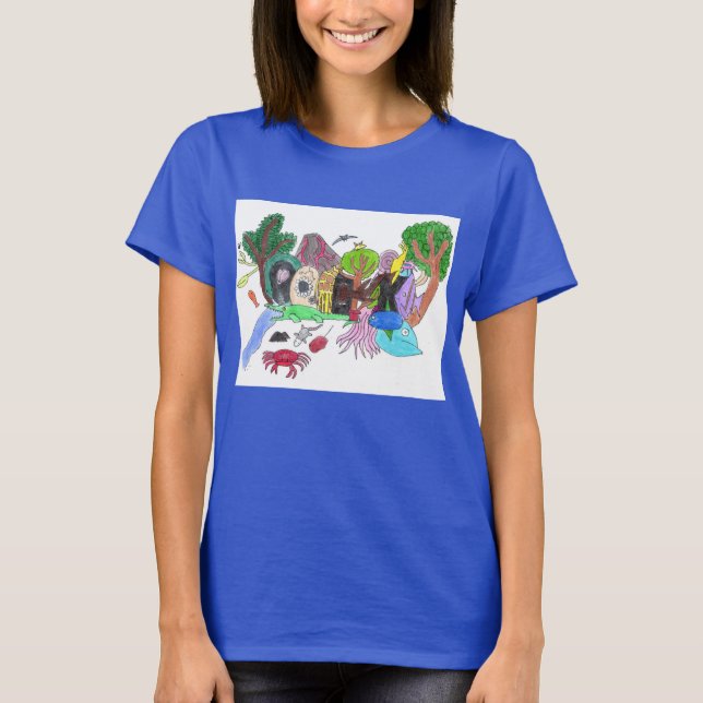 Graffiti Punk Sten Design #1: Animals "Sten" Färg T Shirt (Framsida)