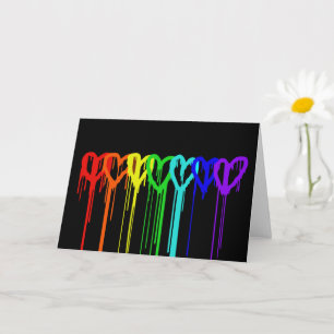 GRAFFITI RAINBOW-HJÄRTOR SOM KOMMER FRÅN HBT-KORT KORT