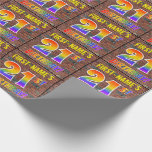Graffiti Rainbow Titta 21ST BIRTHDAY! & anpassat n Presentpapper<br><div class="desc">Den spännande, öga-infångande och livfulla pappra designen med födelsedagstext har ett eget namn och meddelandet "21ST BIRTHDAY!" med brev med ett flerfärgat regnbågsspektrum inspirerat mönster, på en tegelvägg inspirerad av mönster. Utseendet inspireras av gatukonsten eller graffiti som ritats på en vägg. Det kan vara ett roligt att slå ihop en...</div>