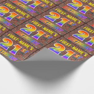 Graffiti Rainbow Titta 21ST BIRTHDAY! & anpassat n Presentpapper