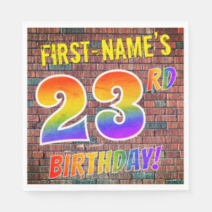 Graffiti Rainbow Titta 23RD BIRTHDAY! + Anpassat n Pappersservett
