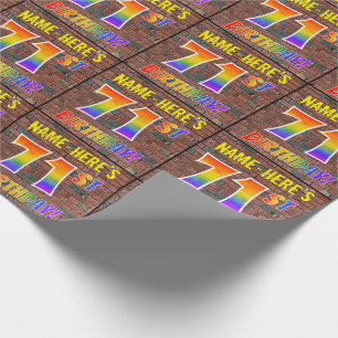 Graffiti Rainbow Titta 71ST BIRTHDAY! & anpassat n Presentpapper
